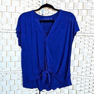 Apt 9 Royal Blue Button Down Jersey T - L